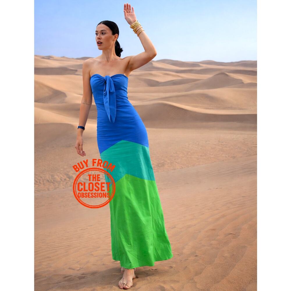 Mango x Simon Miller Colorblock Strapless Maxi Dress NWT - Picture 4 of 16